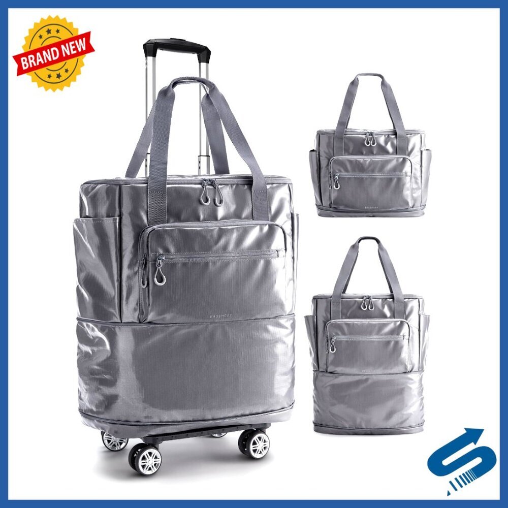 Large Expandable Rolling Duffle Bag with Wheels, 48L Travel Carry On